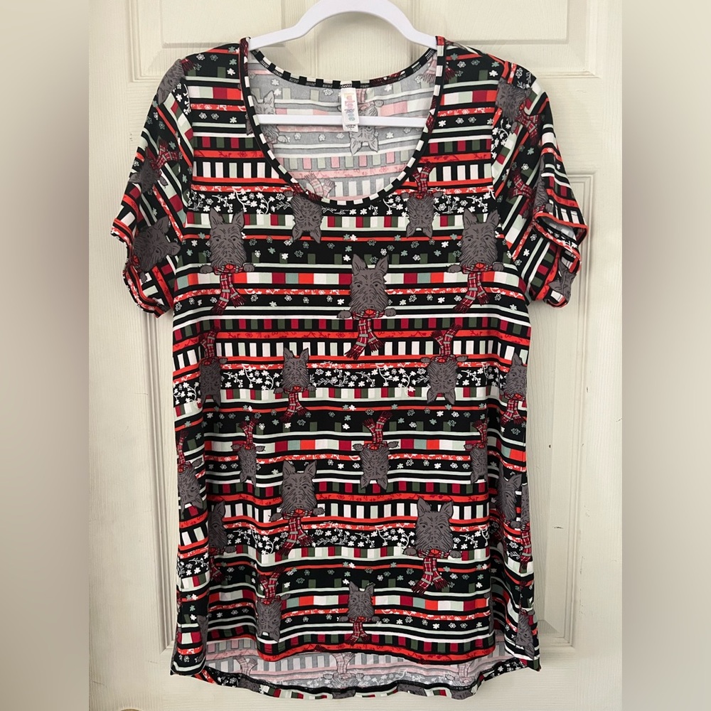 LuLaRoe Size L Classic T Scotty Dog